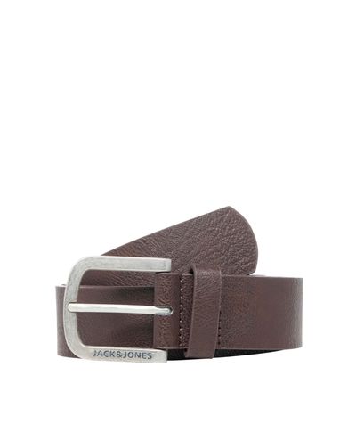 Cintura in pelle sintetica marrone scuro Jack & Jones Cintura in pelle sintetica marrone scuro Jack & Jones