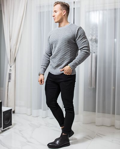 Border Gray Knit Rusty Neal