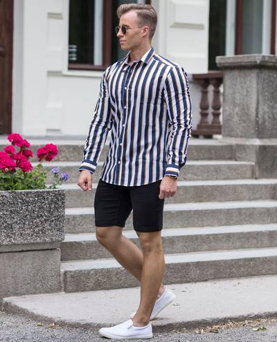 Sane Striped Poplin Dress Shirt Only & Sons Sane Striped Poplin Dress Shirt Only & Sons