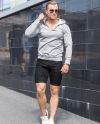 V-Neck Hoodie Gray Jerone