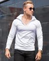 V-Neck Hoodie White Jerone