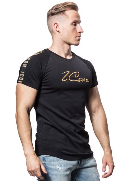 Icon Gold Embroided T-Shirt Black Jerone Icon Gold Embroided T-Shirt Black Jerone