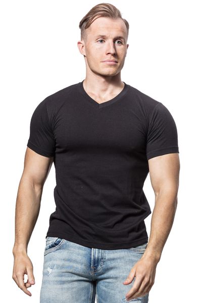 Sam Black V-Neck T-Shirt Black Jerone