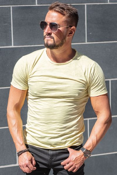 Light Yellow Washed T-Shirt JERONE