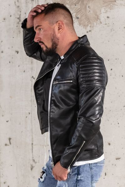 Giacca uomo in ecopelle bikerbadding