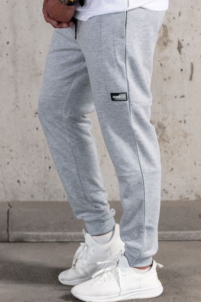 pantaloni da uomo grigi con tasche con cerniera