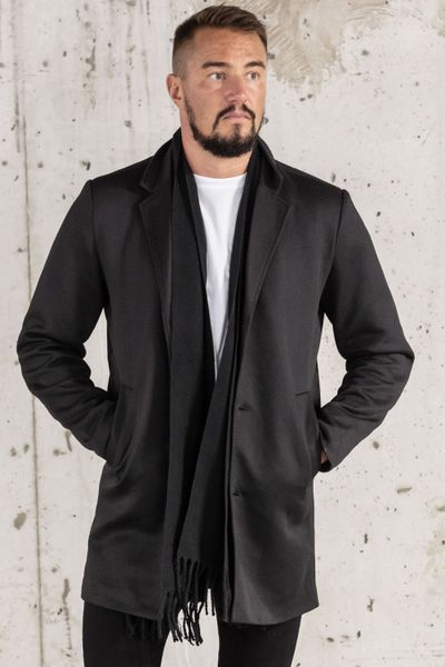 Cardigan lungo nero da uomo