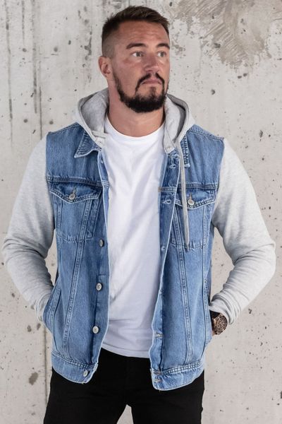 Blue denim jacket with hood Jack&Jones