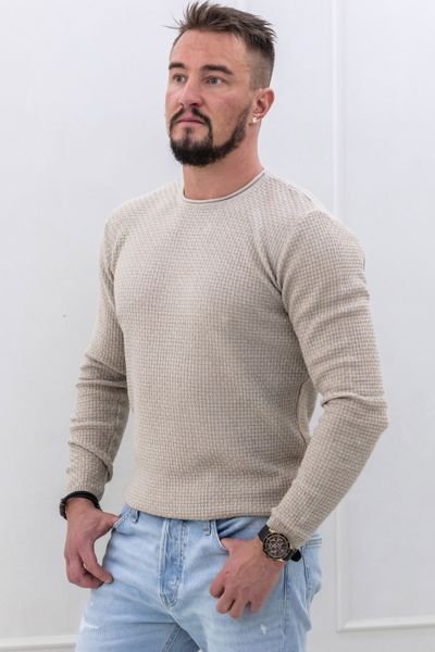 Maglia leggera strutturata da uomo beige