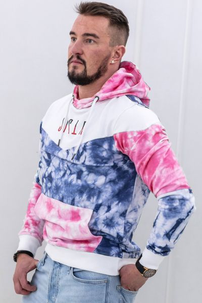felpa con cappuccio da uomo tinta in batik