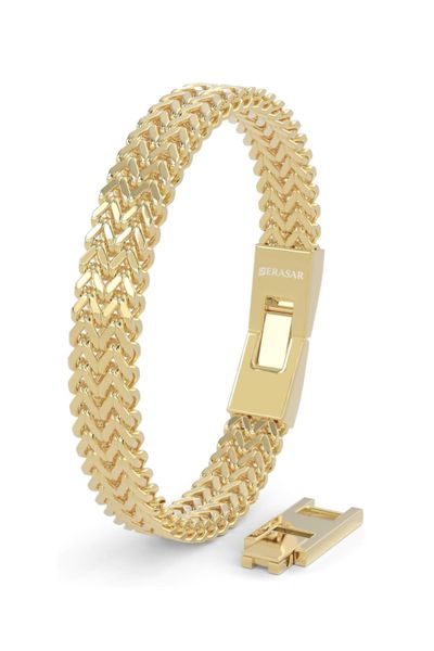 Bracciale d'oro da uomo in acciaio
