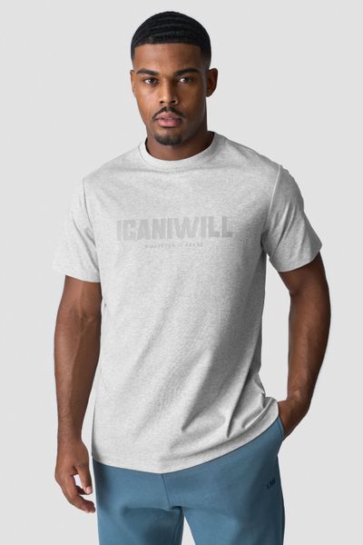﻿Everyday Cotton T-shirt Print Men Light Grey Melange ICANIWILL 