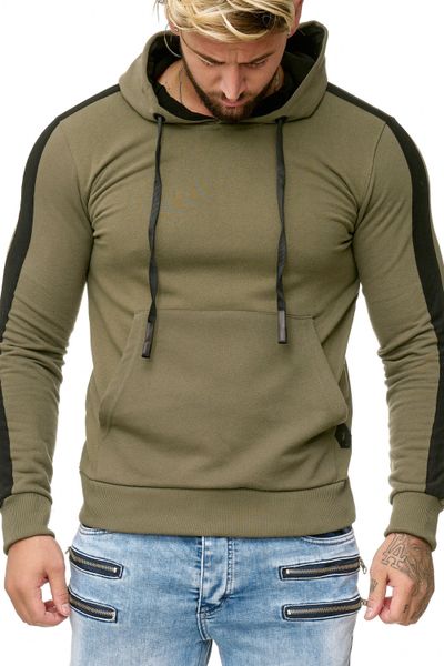 felpa con cappuccio verde uomo