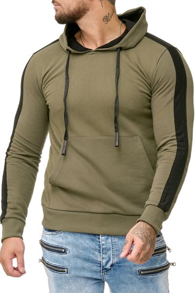 felpa con cappuccio verde uomo