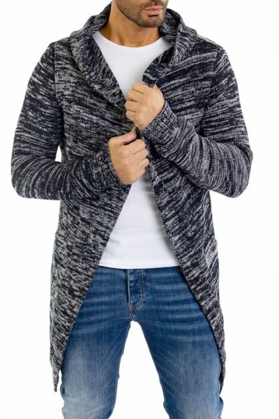 cardigan aperto bianco e nero da uomo
