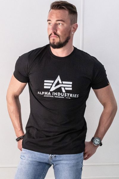 Maglietta Basic Carbon Silver Black Alpha Industries