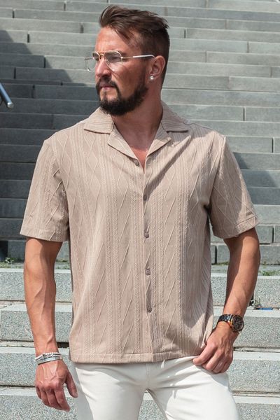 Camicia a maniche corte con motivo alla moda JERONE Camicia a maniche corte con motivo alla moda JERONE