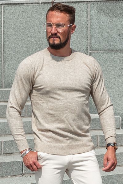 Maglione beige con tocco di cashmere JERONE