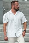 Camicia bianca strutturata a maniche corte con colletto