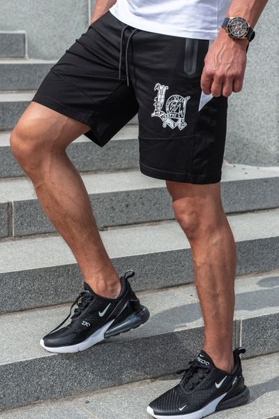 Pantaloncini college neri LA con tasche con cerniera JERONE