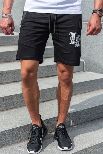 Pantaloncini college neri LA con tasche con cerniera JERONE