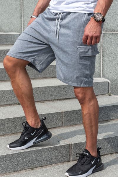 Pantaloncini da college grigi da uomo