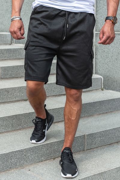 Pantaloncini da college neri da uomo