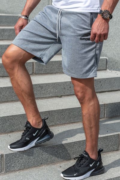 Pantaloncini college grigi con tasche con cerniera