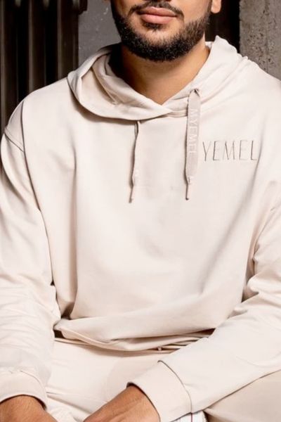 Felpa oversize beige da uomo MYEMEL
