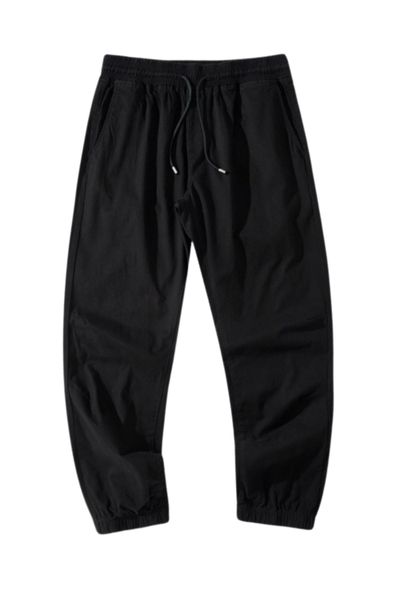 Pantaloni elasticizzati neri JERONE