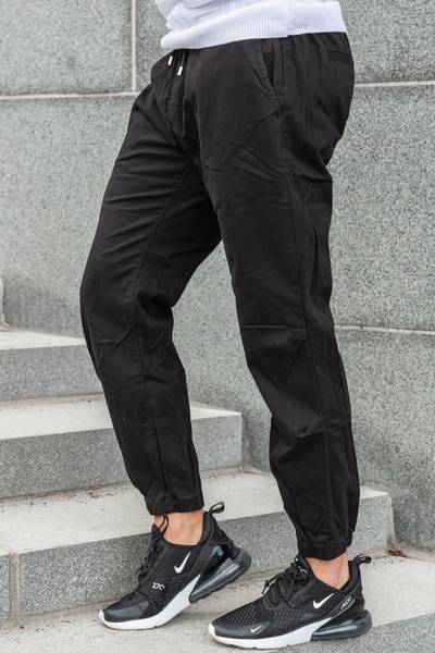 Pantaloni elasticizzati neri JERONE