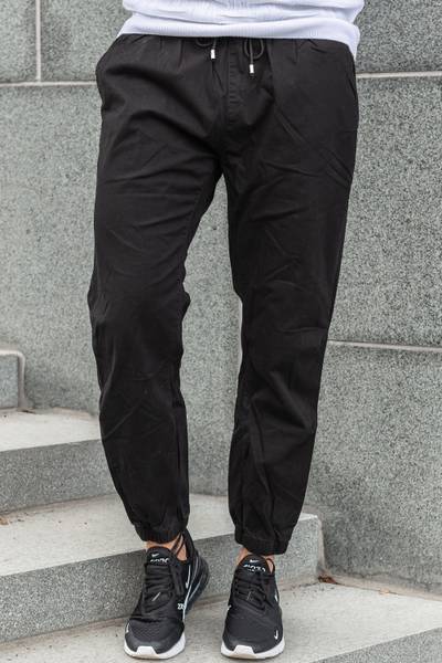 Pantaloni elasticizzati neri JERONE
