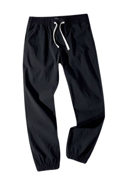 Pantaloni da uomo neri elasticizzati per tutti i giorni JERONE