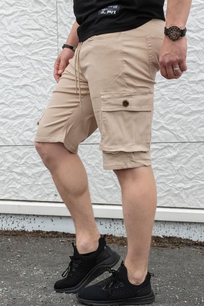 Pantaloncini beige elasticizzati da uomo con tasche laterali JERONE