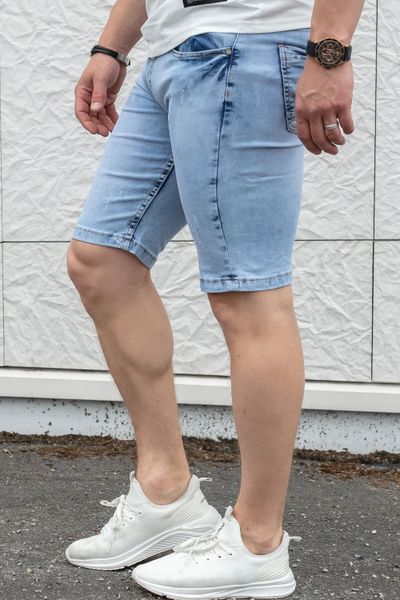 Pantaloncini di jeans azzurri con nastro decorativo JERONE