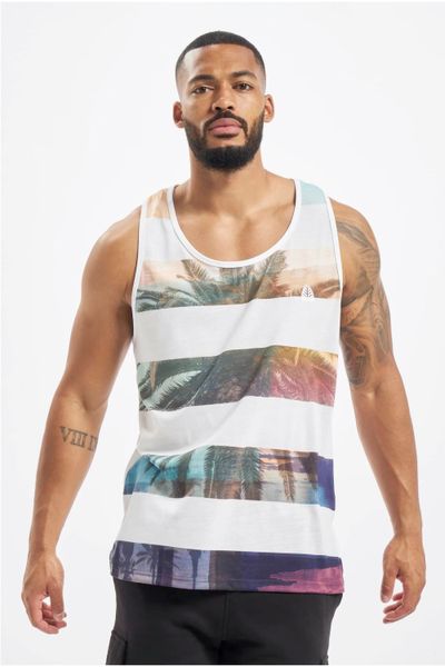 Canotta bianca con stampa beachvibe JUST RHYSE Canotta bianca con stampa beachvibe JUST RHYSE
