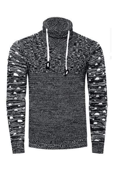 Maglione mélange grigio con collo alto Rusty Neal