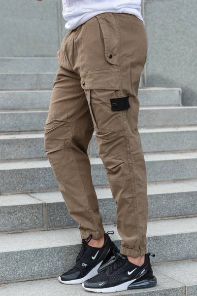 Pantaloni cargo marroni morbidi ed elastici Jerone
