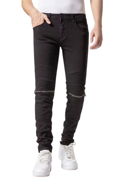Jeans neri con cerniere decorative L32 Jerone Jeans neri con cerniere decorative L32 Jerone