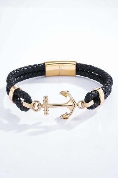 Bracciale con ancora nera in oro Jerone Jewellery
