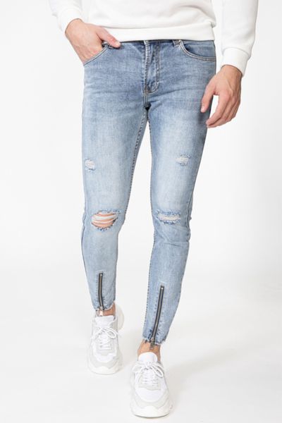 Jeans blu con cerniera L32 FRIVILIN Jeans blu con cerniera L32 FRIVILIN