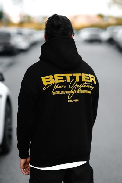 Felpa nera con ricamo sulla schiena JERONE Felpa nera con ricamo sulla schiena JERONE