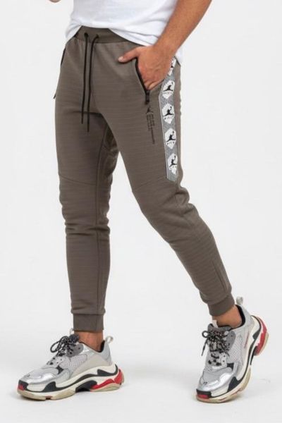 Pantaloni da college con tasche con cerniera Taupe Jerone