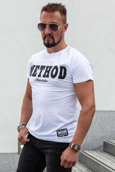 Method T-shirt bianca con strass JERONE