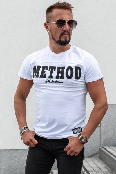 Method T-shirt bianca con strass JERONE