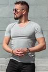 Basic V-Neck T-Shirt Gray Jack & Jones