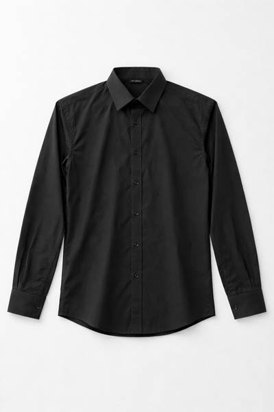 Slim Fit camicia nera elasticizzata JERONE