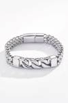 Bracciale color argento con piastra JERONE JEWELLERY