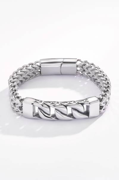 Bracciale color argento con piastra JERONE JEWELLERY