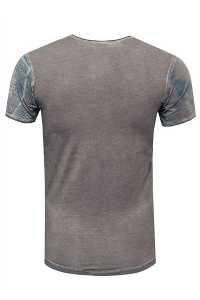 T-shirt grigia con strass e stampa RUSTY NEAL